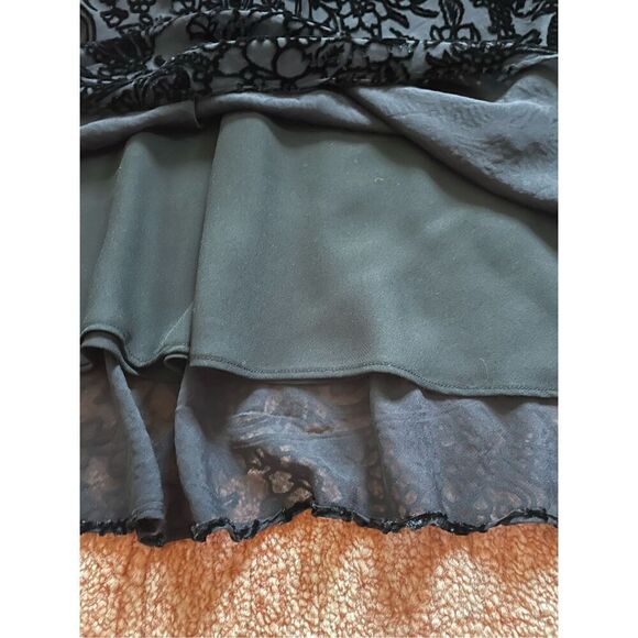 ANN TAYLOR Blend Silk Floral Lining Black Skirt Size L - Picture 4 of 7